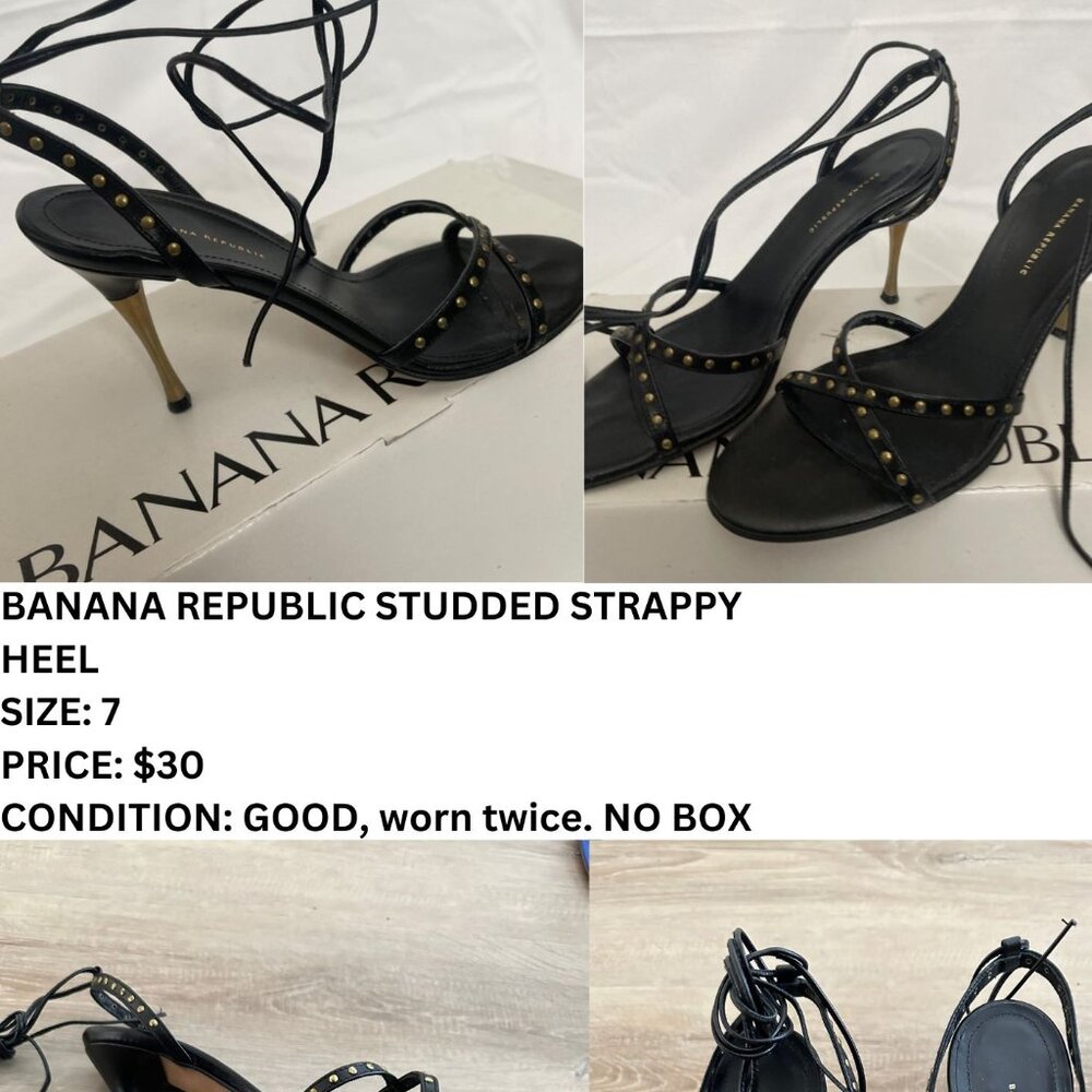 BANANA REPUBLIC STUDDED STRAPPY Black